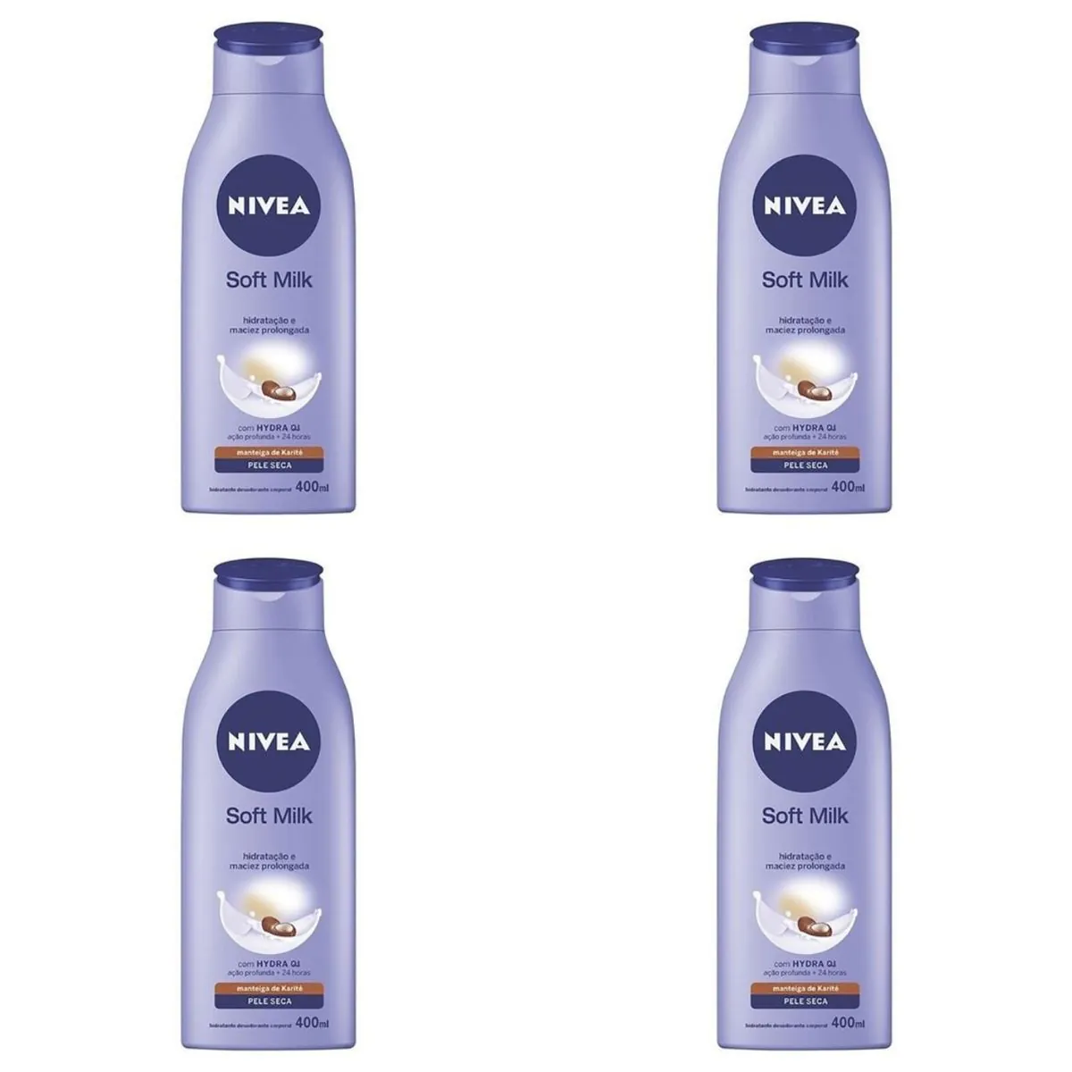 Kit c/4 Unidades de Hidratante Desodorante Soft Milk 400ml