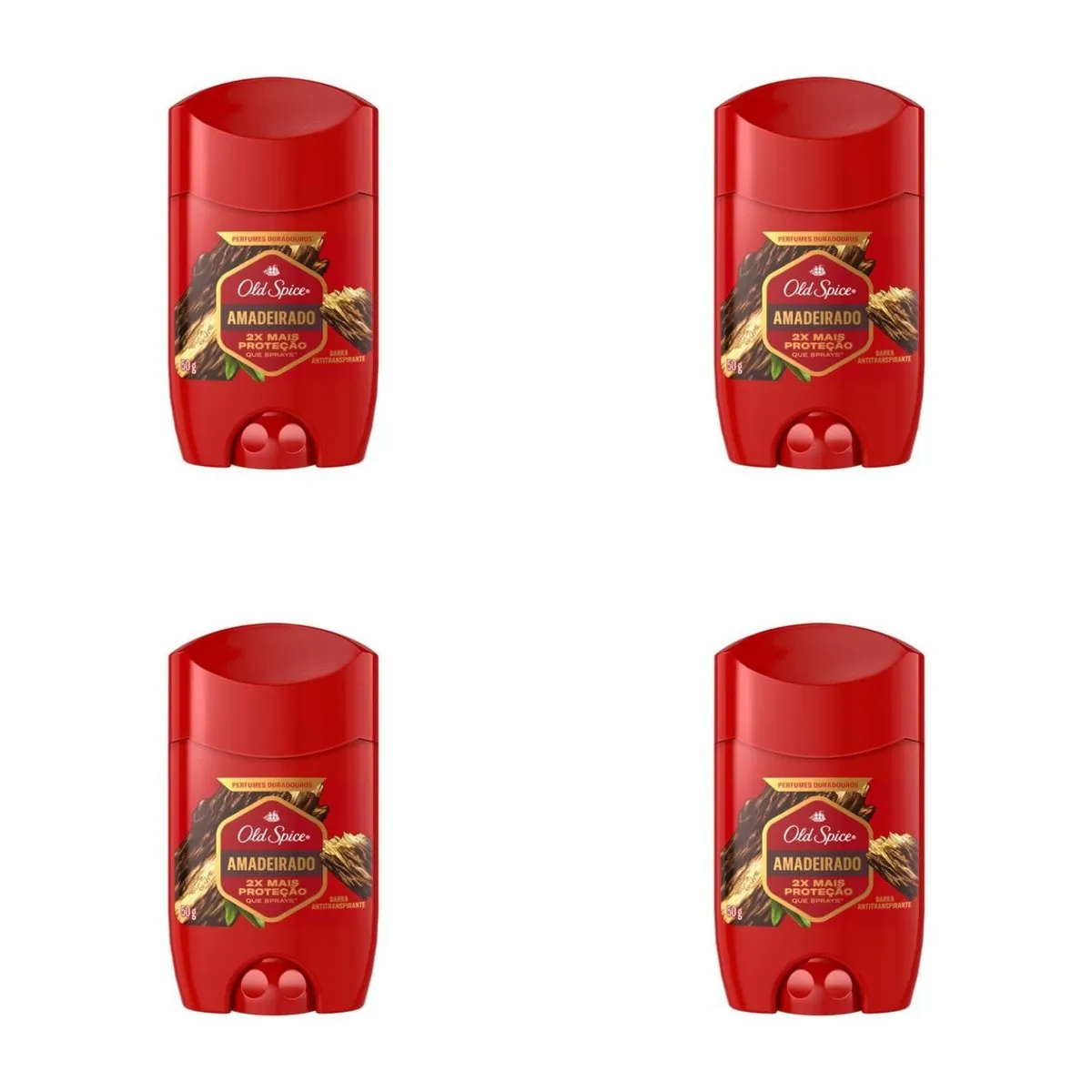 Kit c/4 Unidades de Desodorante Cleargel Old Spice Amadeirado Gillette Simples 50g