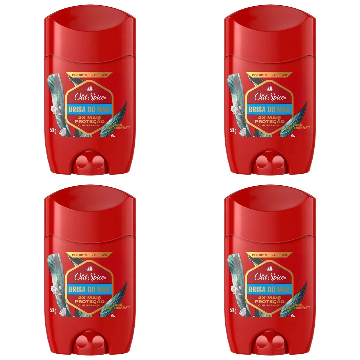 Kit c/4 Unidades de Desodorante Cleargel Old Spice Mar Profundo Gillette Simples 50g