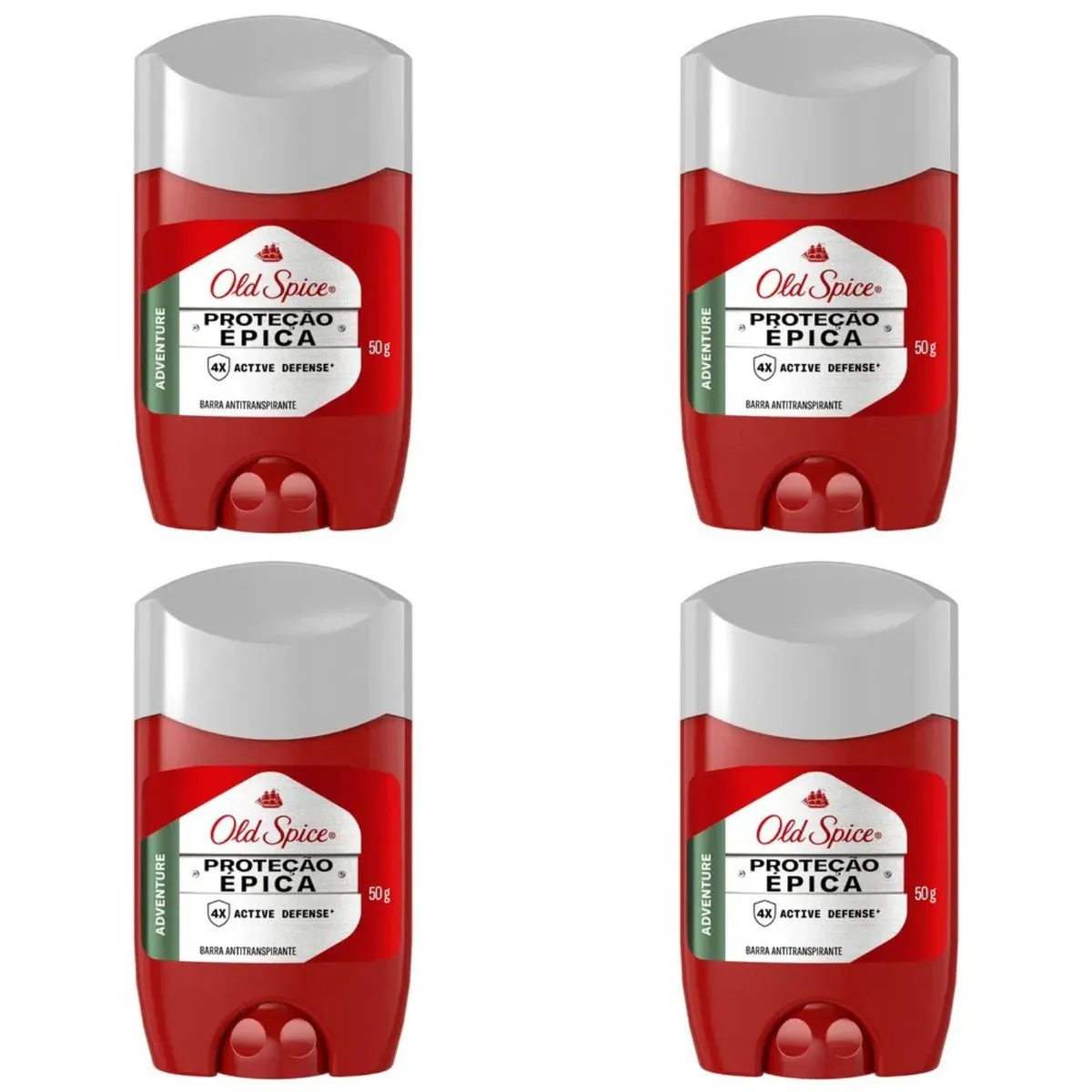 Kit c/4 Unidades de Desodorante Stick Barra Old Spice 50g Proteção Épica