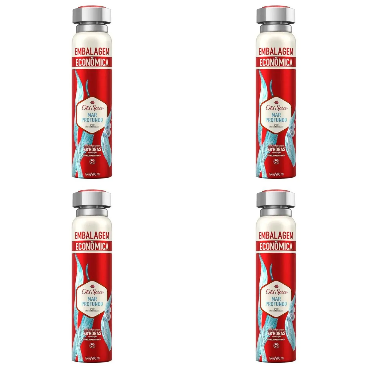 Kit c/4 Unidades de Desodorante Old Spice Aerosol Jat Sec 120g Mar Profundo