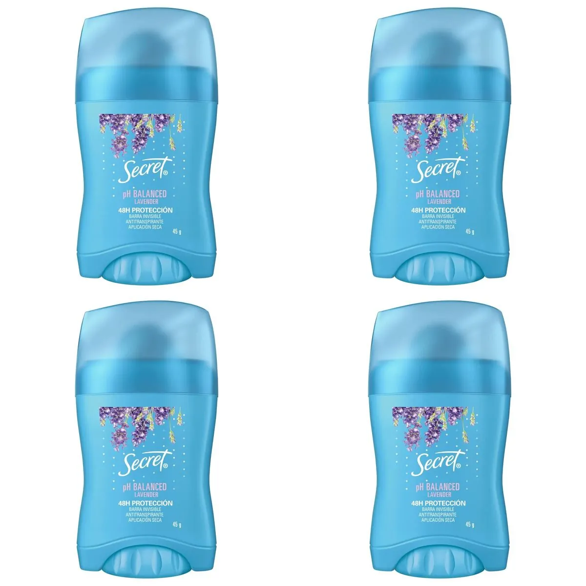 Kit c/4 Unidades de Desodorante Barra Secret Lavanda 45g