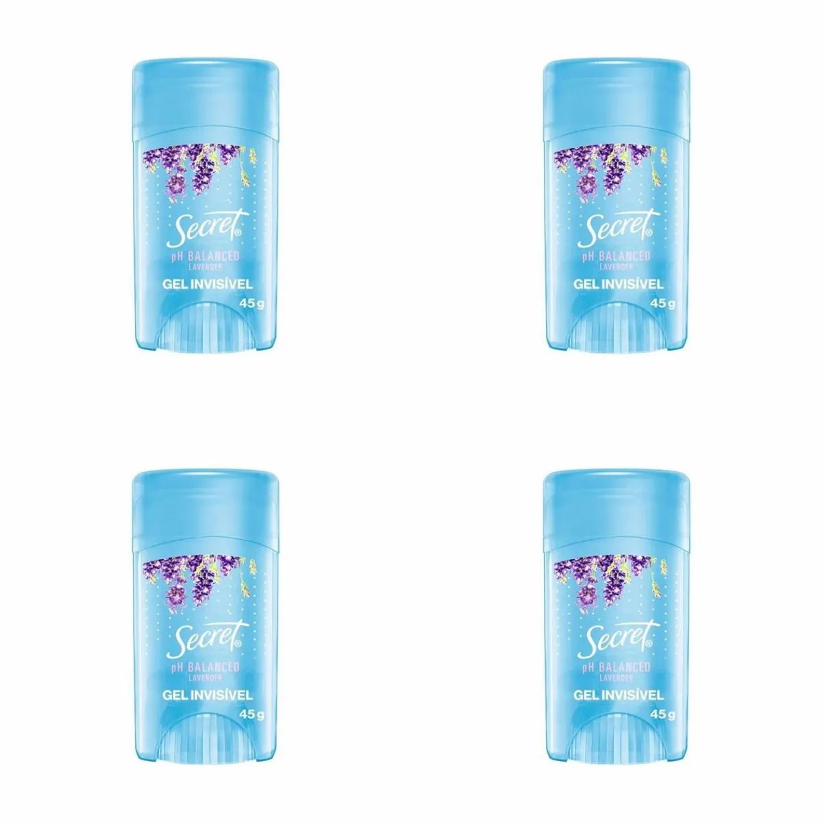 Kit c/4 Unidades de Desodorante Secret Gel 45g Ph Balanced Lavender