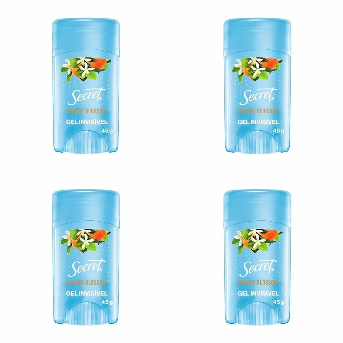 Kit c/4 Unidades de Desodorante Secret Gel 45g Orange Blossom