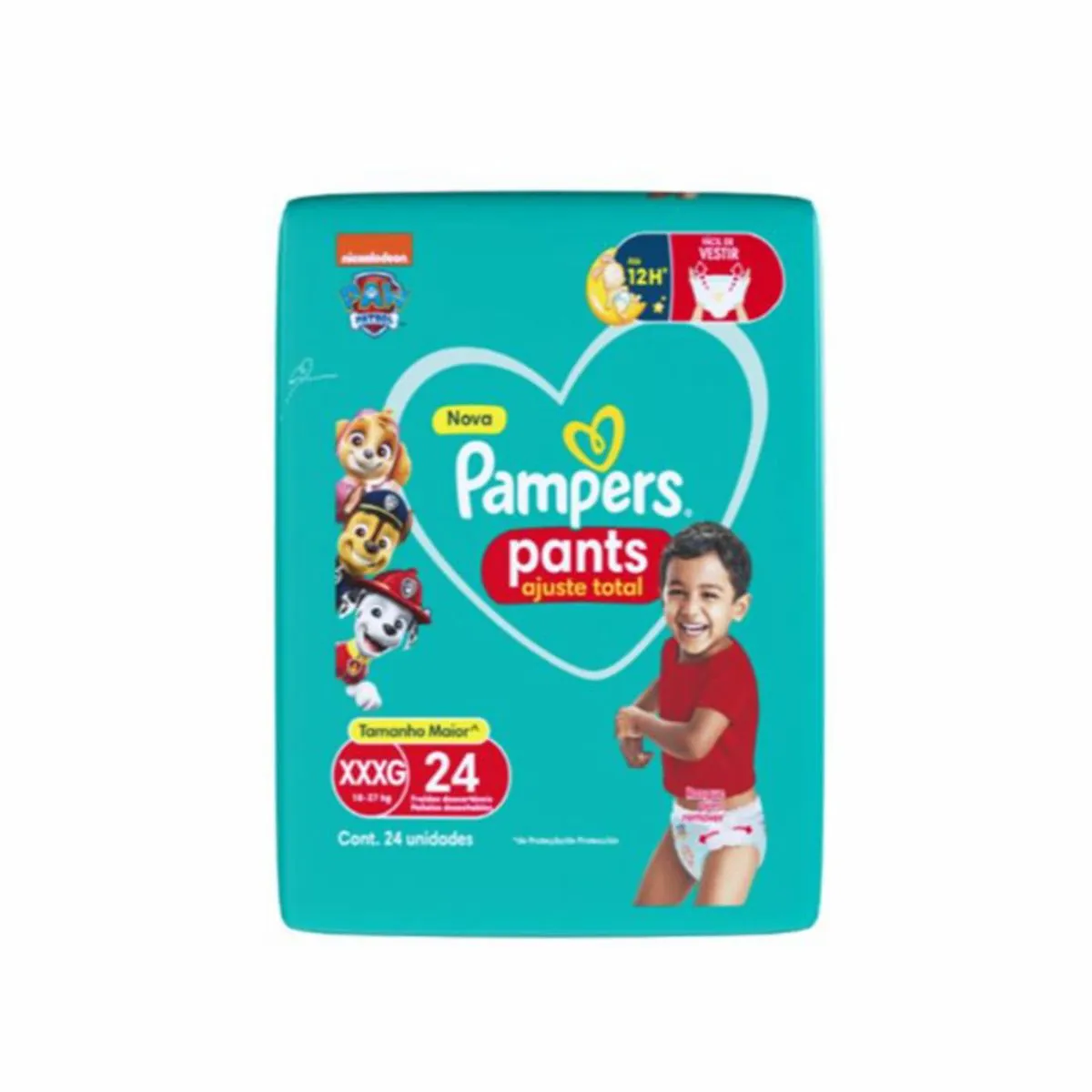 Kit 4 Fraldas Infantil Pants Pampers Ajuste Total Xxxg 18 A 27Kg Pacote 24 Unidades cada