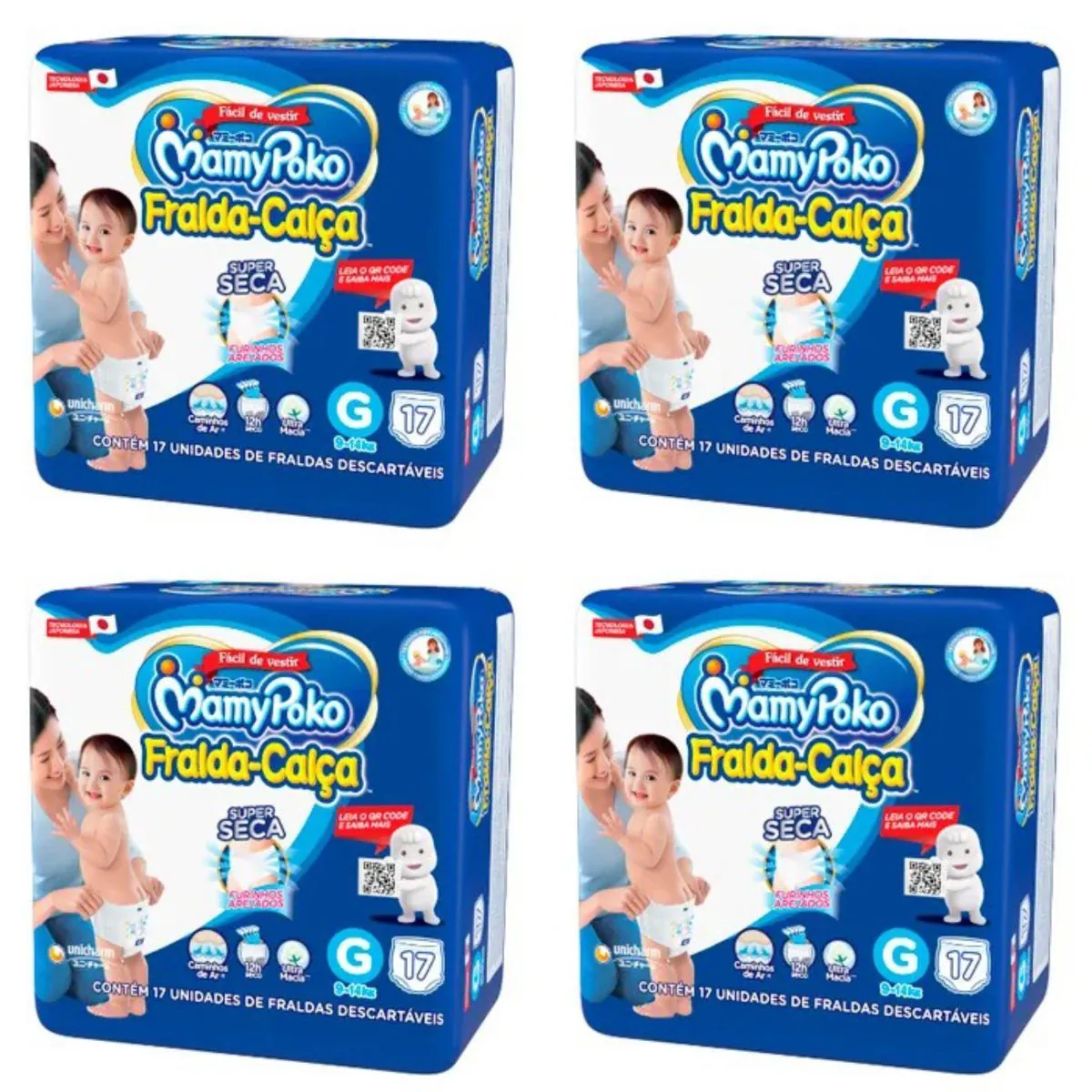 Kit 4 Fraldas Calça Mamypoko G 17 Unidades cada