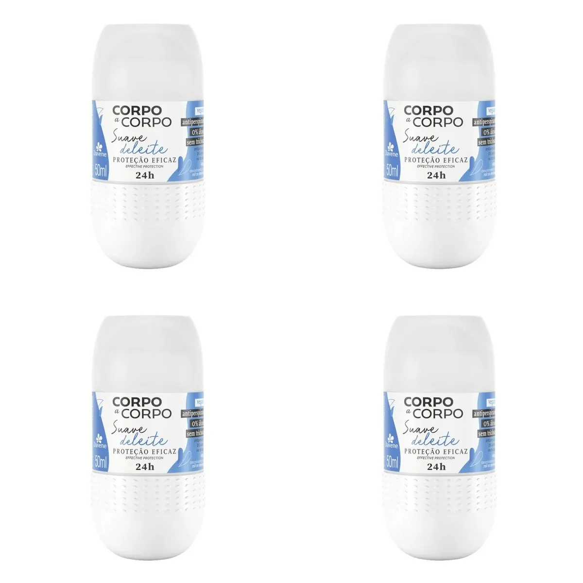 Kit c/4 Unidades de Davene Desodorante Roll-On Suave De Leite