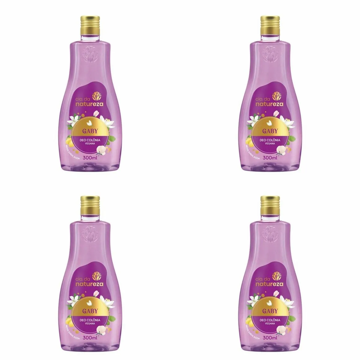 Kit c/4 Unidades de Betulla Cia Desodorante Colônia Gaby 300ml