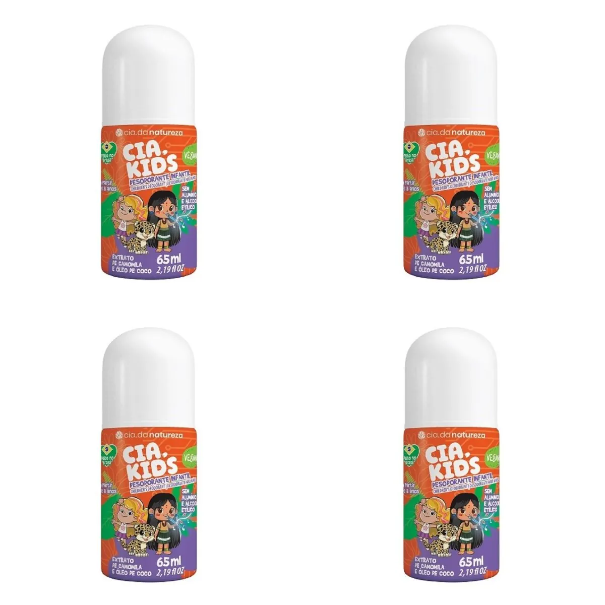 Kit c/4 Unidades de Desodorante Roll On Camomila 65ml