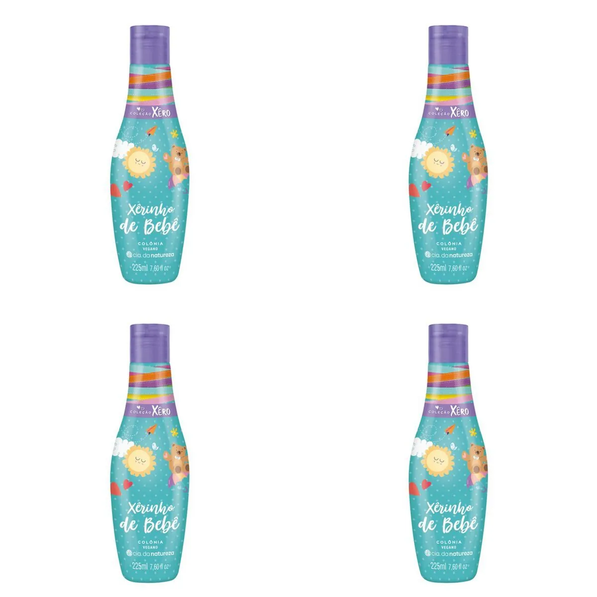 Kit c/4 Unidades de Desodorante Colônia Xerinho Bebê 225ml