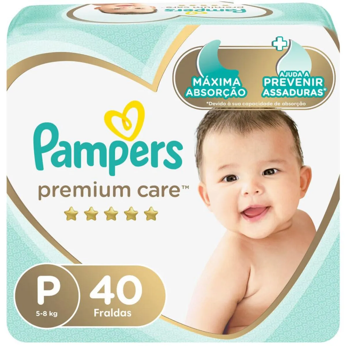 Kit 9 Fraldas Pampers Premium Care Pacote C/40 Unidades cada