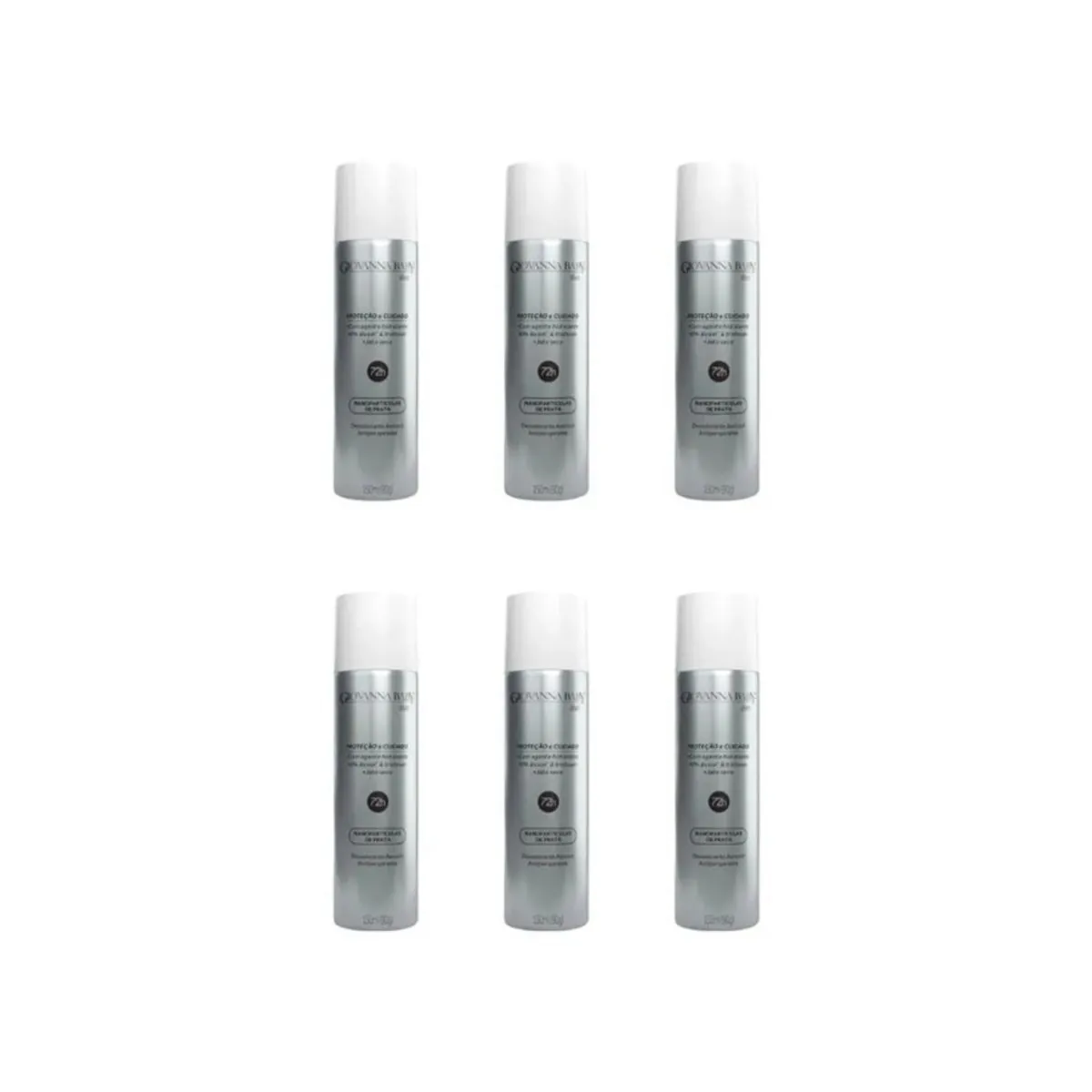 Kit c/6 Unidades de Desodorante Giovanna Baby Aero Silver 150ml