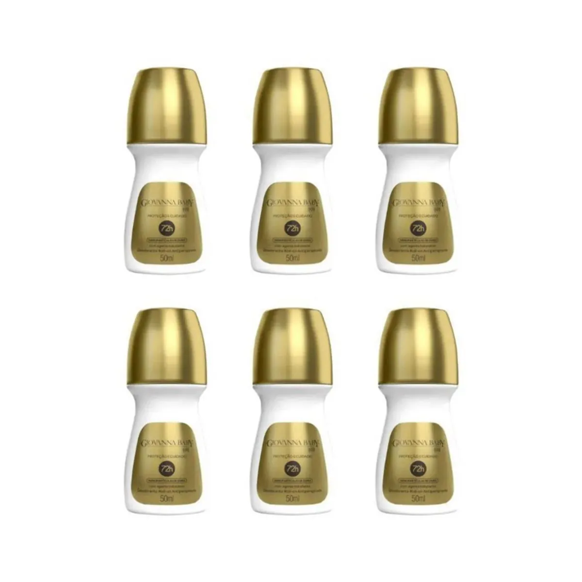 Kit c/6 Unidades de Desodorante Giovanna Baby Rollon Gold 50ml