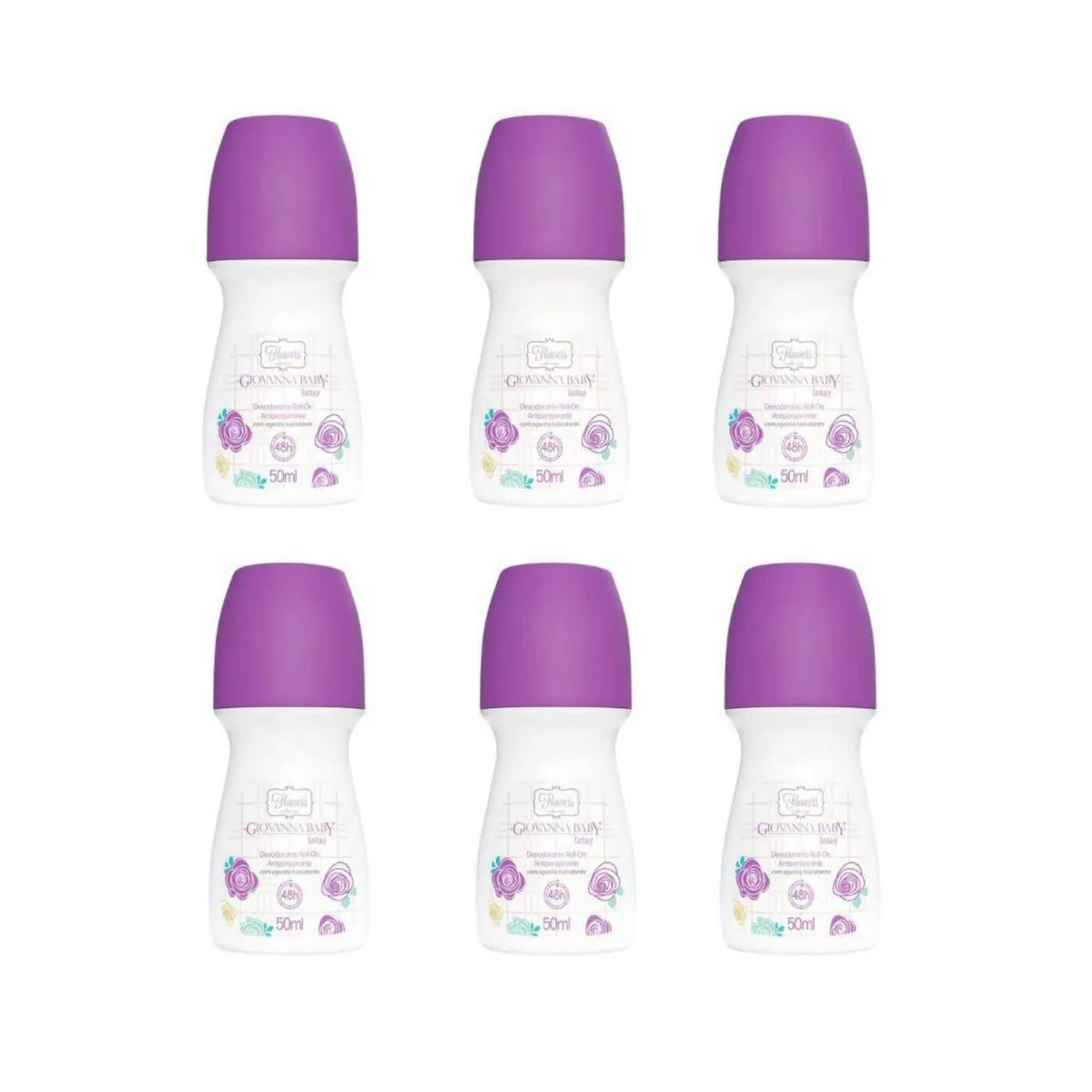 Kit c/6 Unidades de Desodorante Giovanna Baby Rollon Fantasy 50ml cada