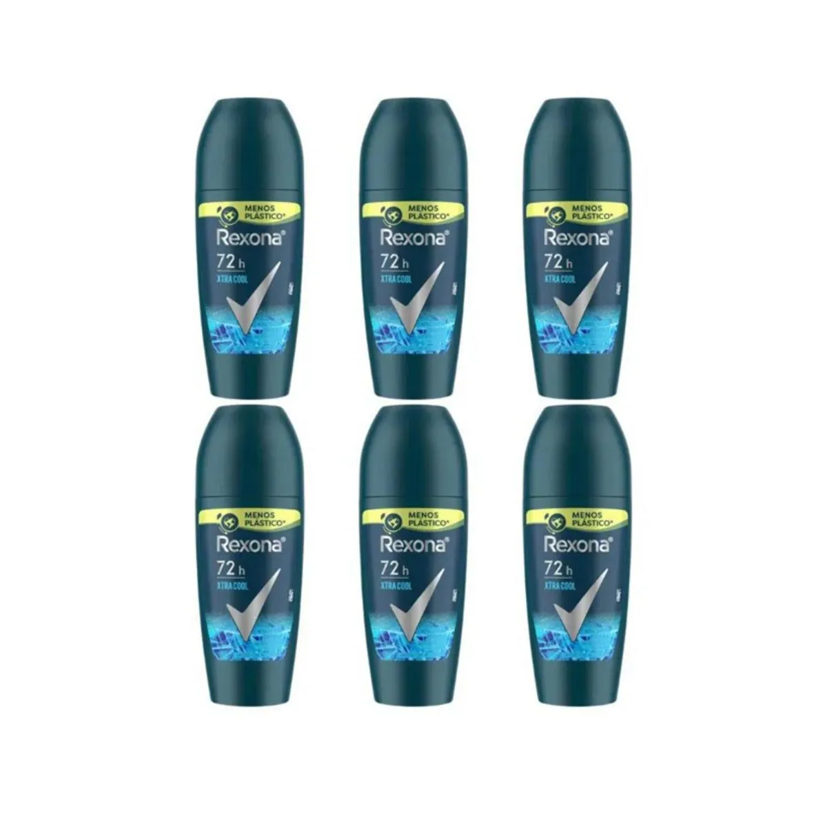 Kit c/6 Unidades de Desodorante Rexona Rollon Xtra Cool 50ml cada