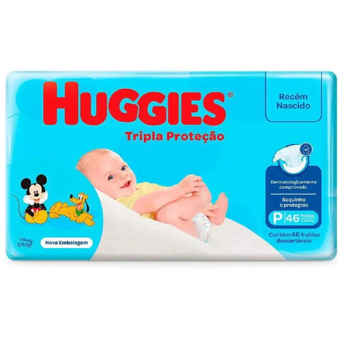 Kit 9 Fraldas Huggies Tripla (P) 46 Unidades cada