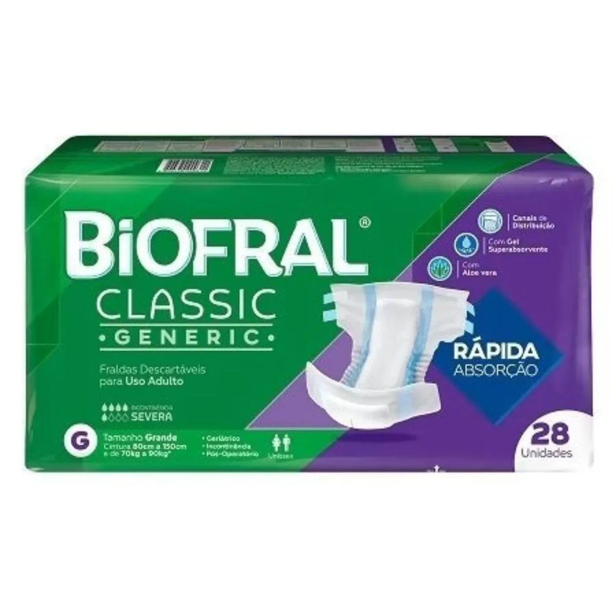 Kit 9 Fraldas Adulto Biofral Classic G 28 Unidades cada
