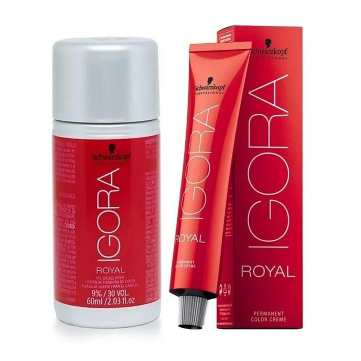 Kit Ox 9% 30V E Coloração Igora Royal 6-00 Louro Escuro Natural Intenso 60g