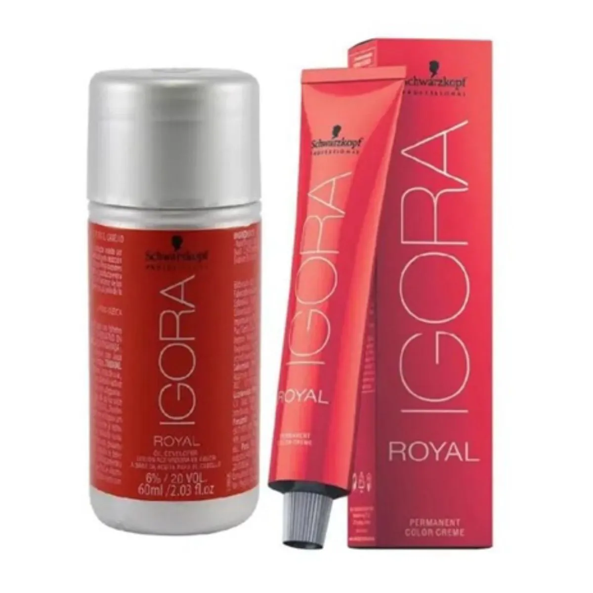 Kit Ox 6% 20V E Coloração Schwarzkopf Igora Royal 6/4 Louro Escuro Bege 60ml