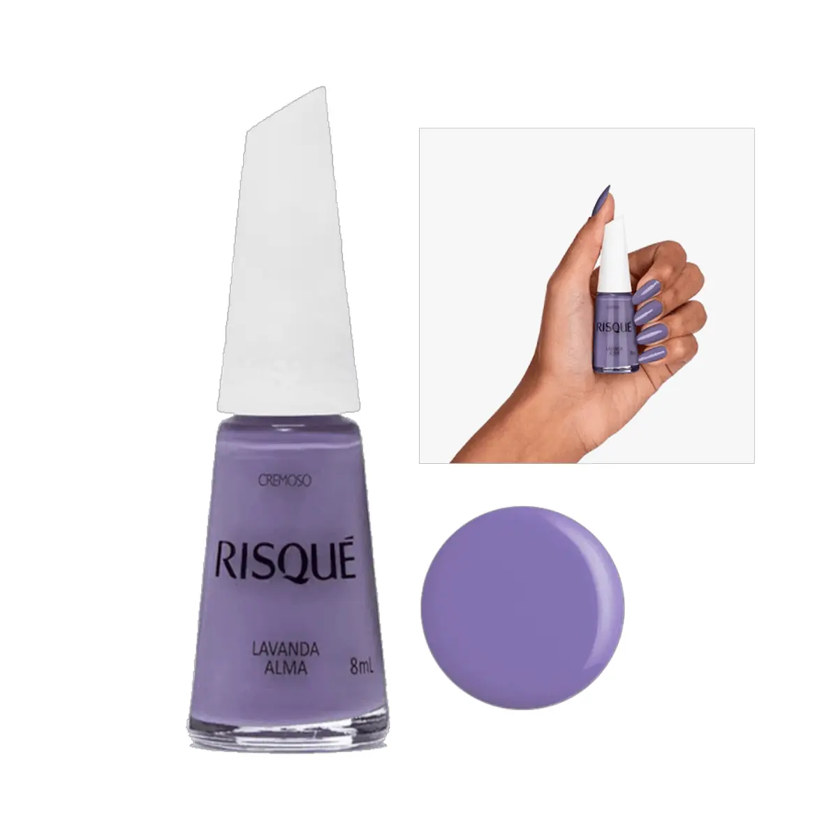 Kit c/2 Risque Esmalte Cremoso Cor: Lavanda Alma