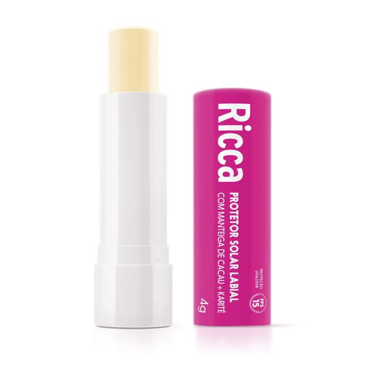 Kit c/2 Protetor Labial Com Manteiga De Cacau + Karite Fps 15 Ricca