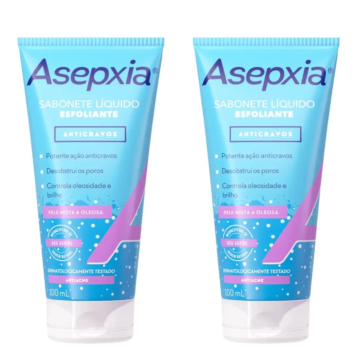 Kit c/2 Sabonetes Líquido Asepxia Esfoliante 100ml