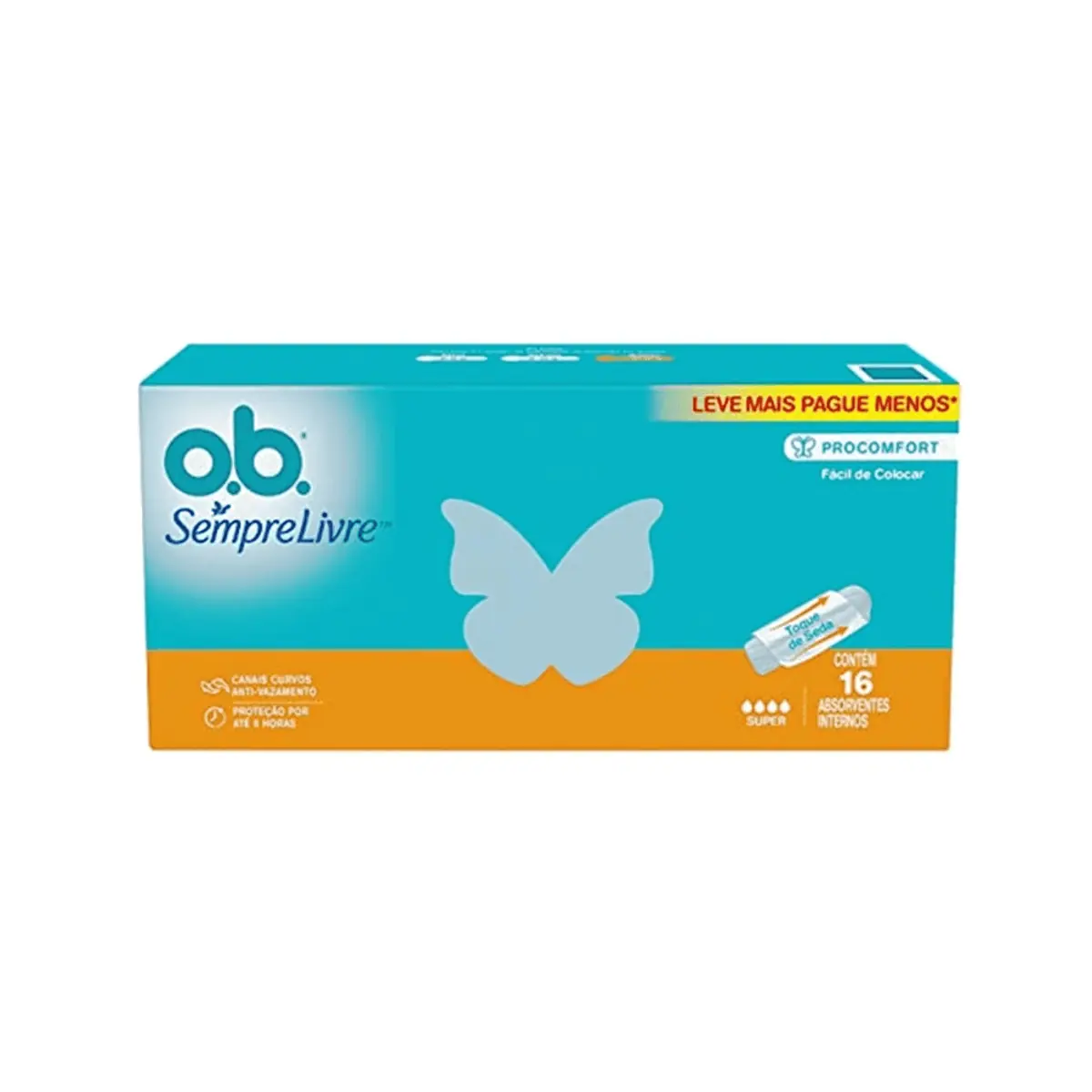 Kit c/2 Absorvente Interno ProComfort O.B. Super Caixa 16 Unidades
