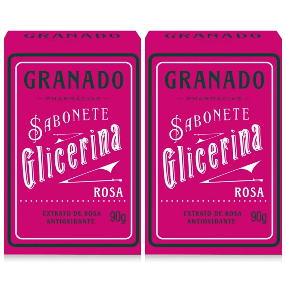 Kit c/2 Sabonete Barra Granado Glicerina Rosa 90g