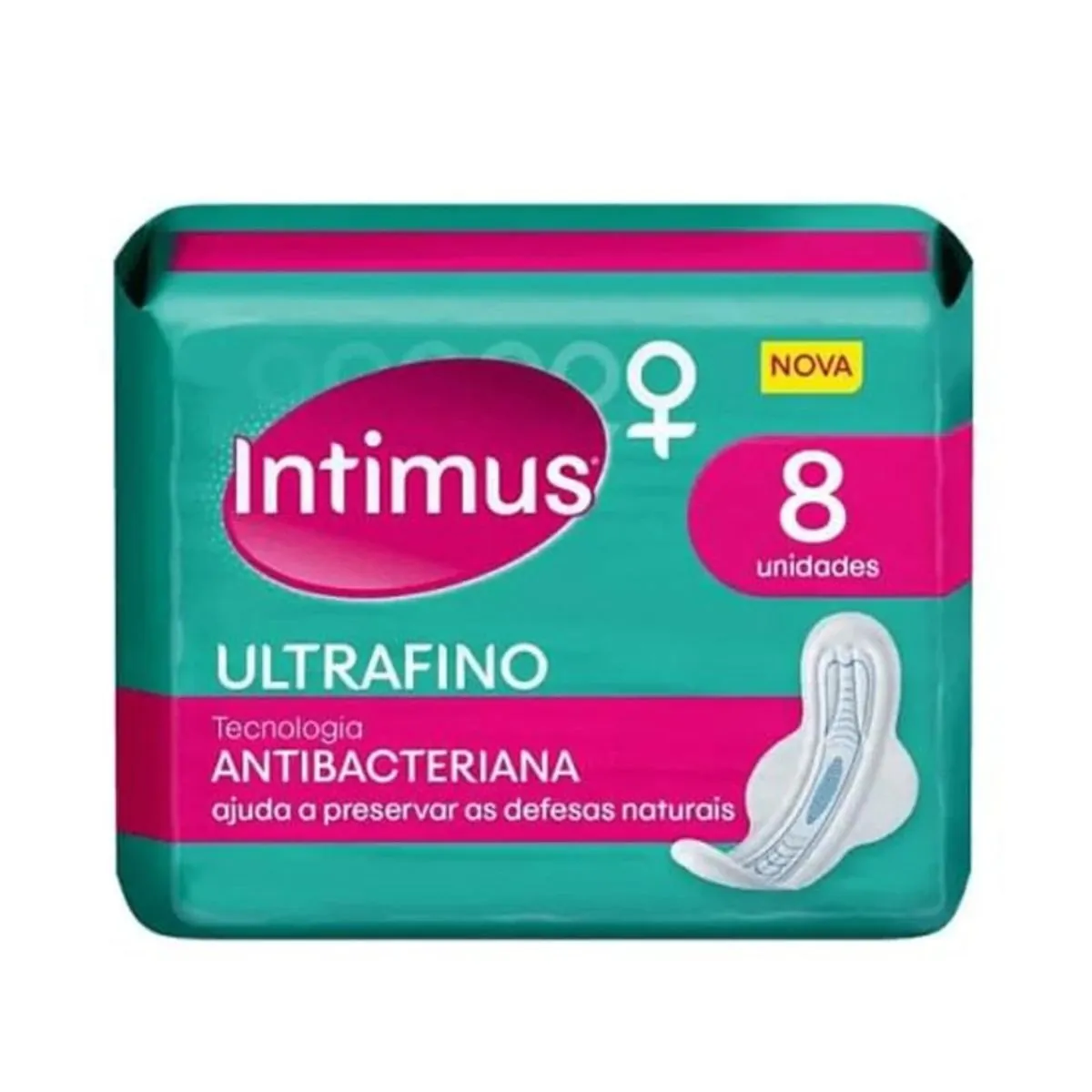 Kit c/2 Absorvente Intimus Antibacteriano Com Abas 8 Unidades
