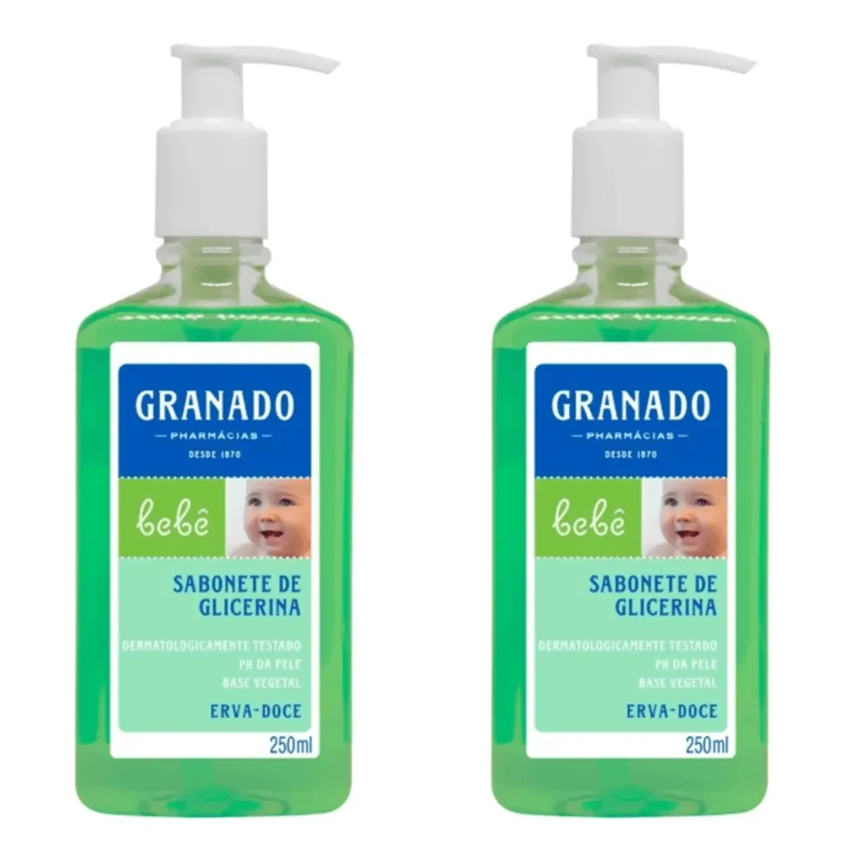 Kit c/2 Sabonetes Líquido Infantil Granado Bebê 250ml Erva Doce