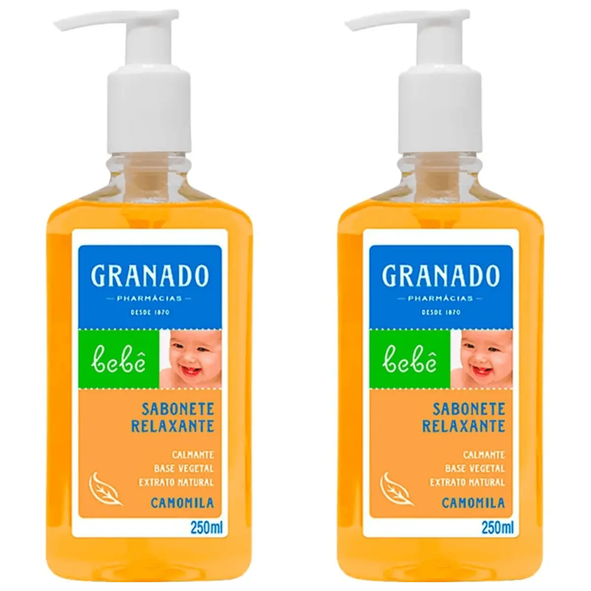 Kit c/2 Sabonete Líquido Infantil Granado Bebê 250ml Camomila