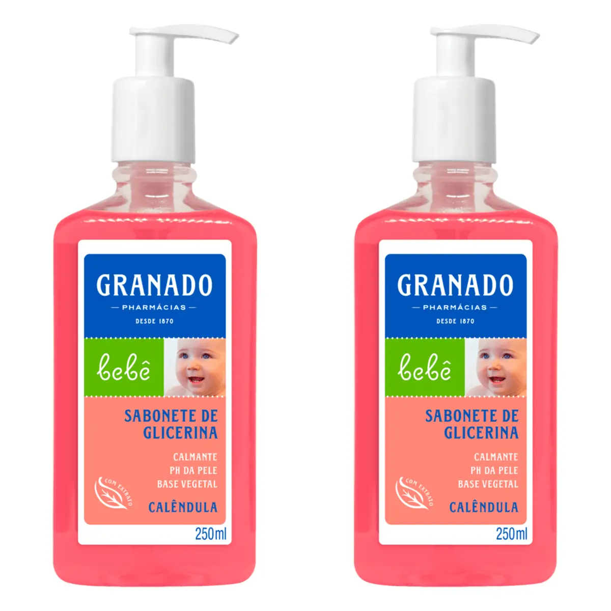 Kit c/2 Sabonetes Liquido Infantil Granado Bebê 250ml Calendula