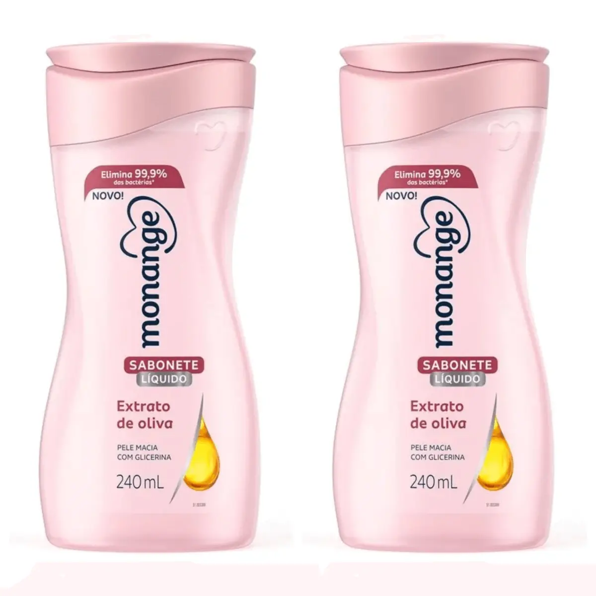 Kit c/2 Sabonetes Liquido Monange 240ml Extrato Olivia