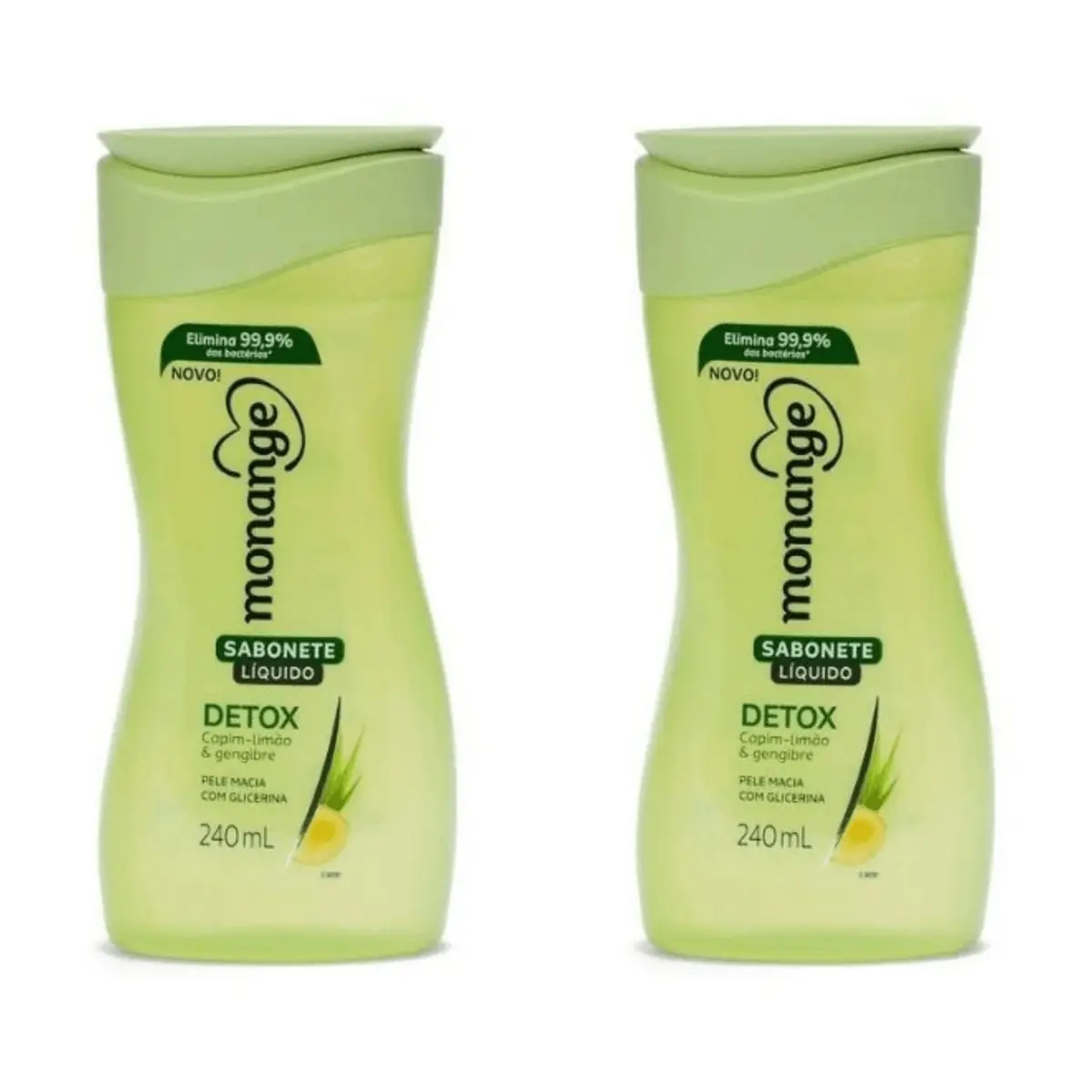 Kit c/2 Sabonetes Liquido Monange 240ml Detox