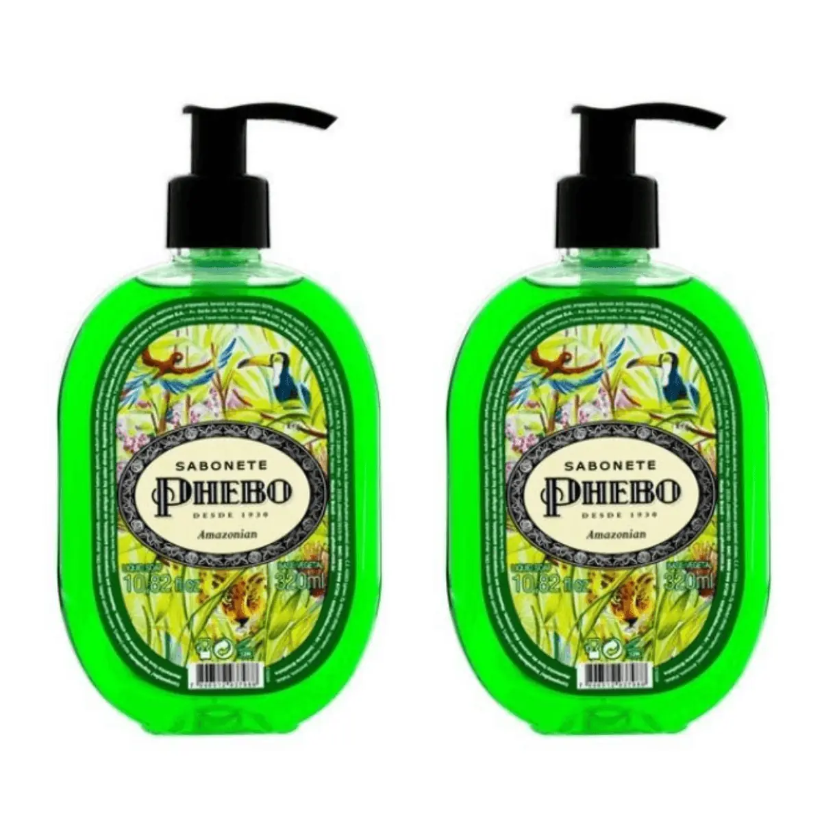 Kit c/2 Sabonetes Liquido Phebo Odor De Rosas 320ml Amazonian