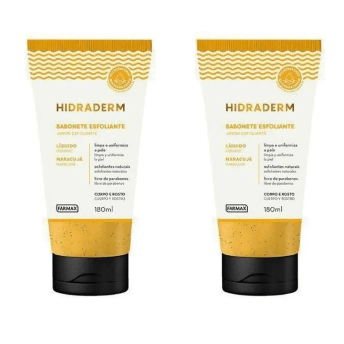 Kit c/2 Sabonetes Liquido Hidraderm Esfoliante 180ml Maracujá