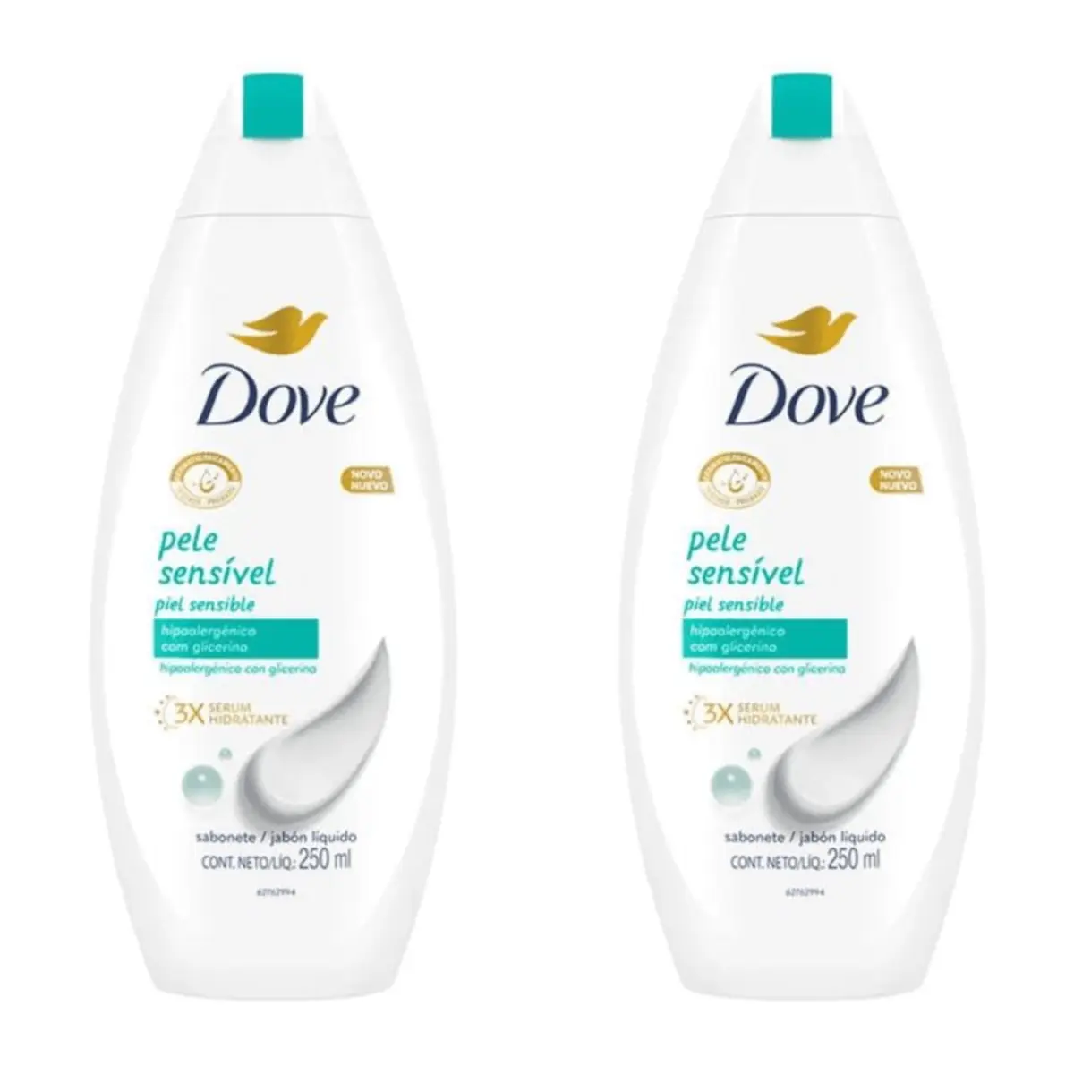 Kit c/2 Sabonetes Líquido Dove 250ml Pele Sensivel