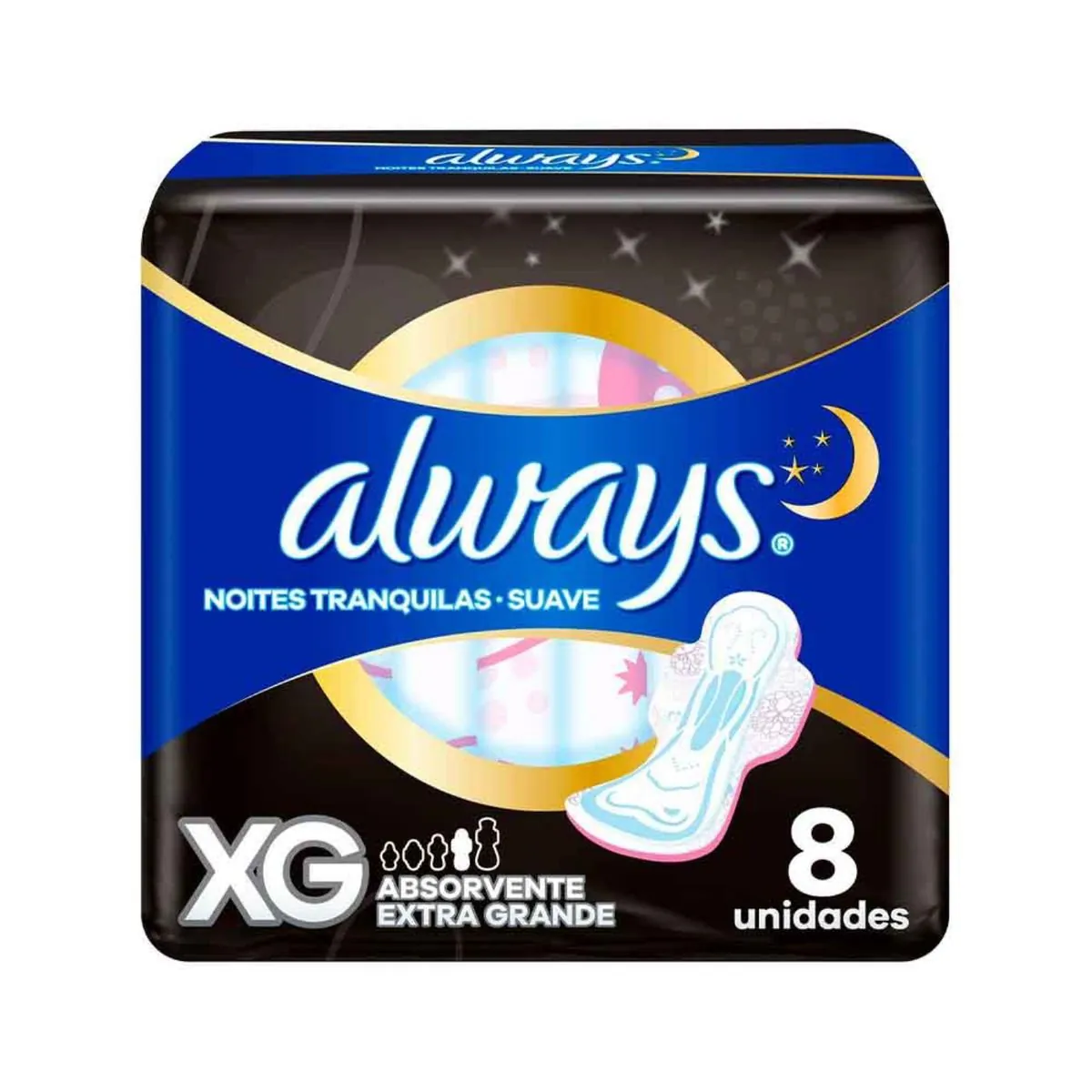 Kit c/2 Absorvente Always Básico Suave XG Com Abas Com 8 Unidades