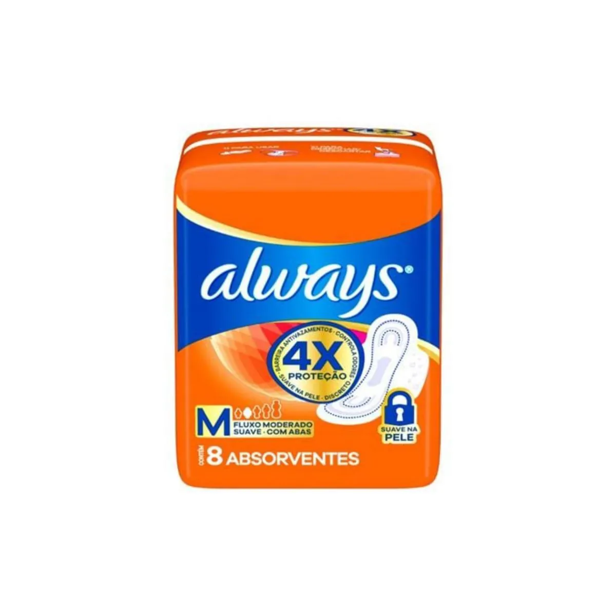 Kit c/2 Absorvente Always Suave Com Aba 8 Unidades