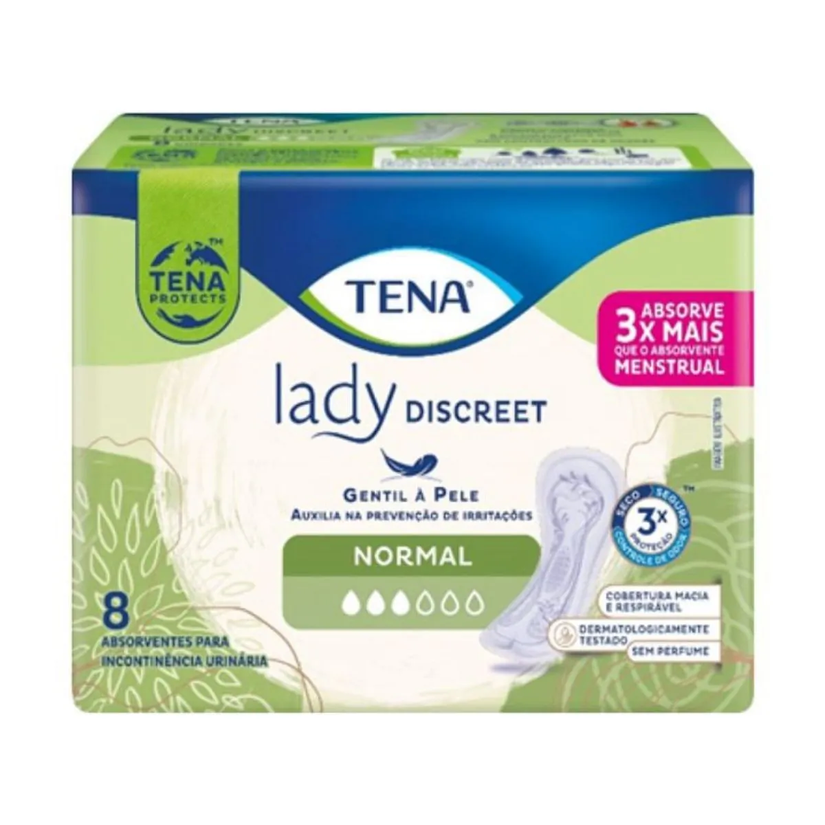 Kit c/2 Absorvente Tena Lady Discreet Normal c/8 Unidades