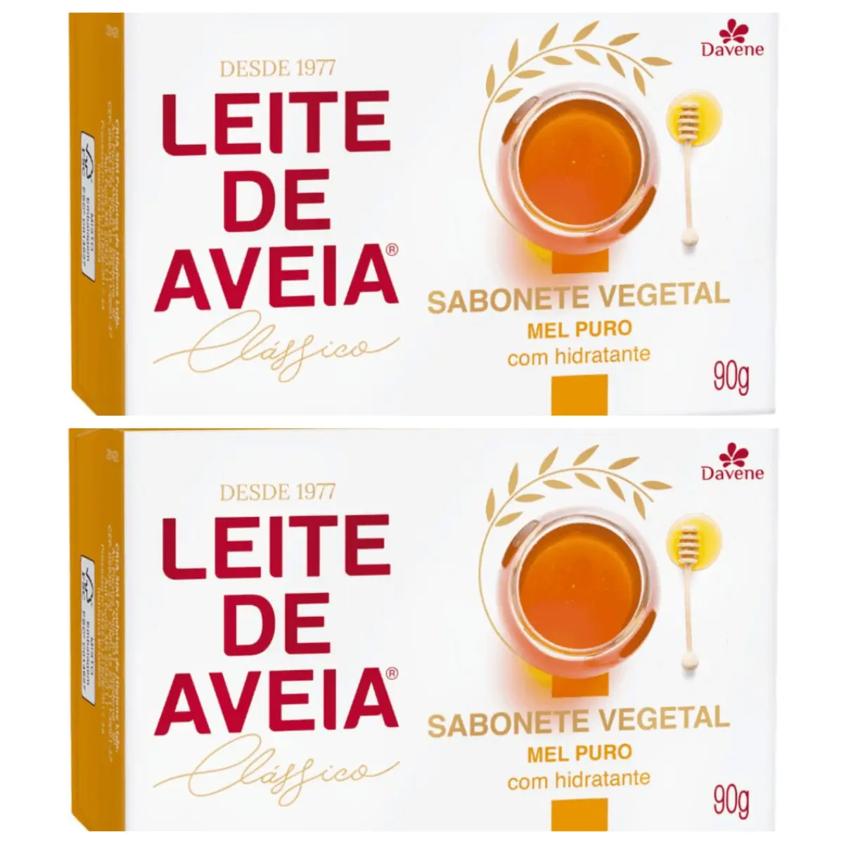 Kit c/2 Sabonetes Davene Leite De Aveia Mel Puro 90g