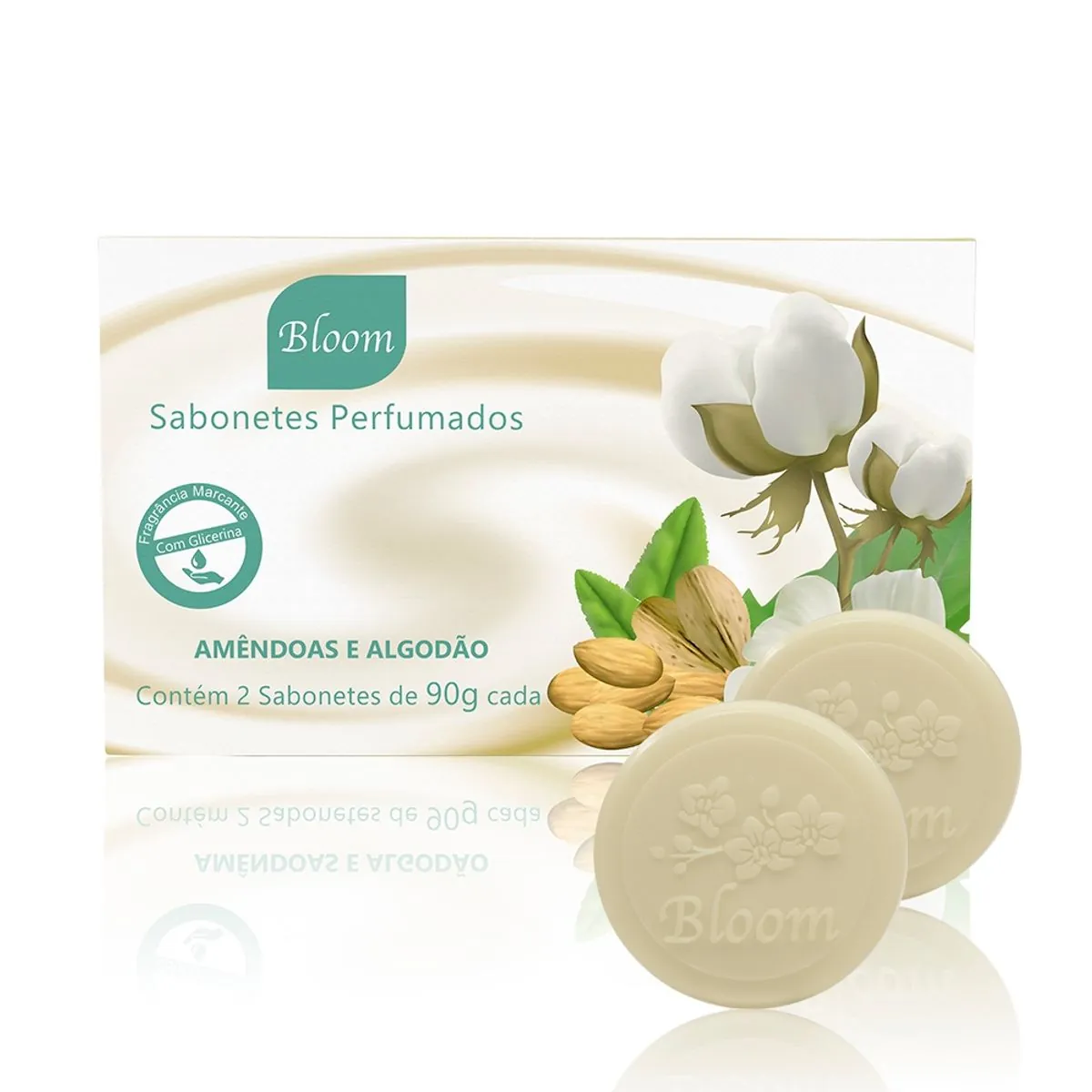 Kit c/2 Sabonete Bloom Amêndoas Algodão Aromática
