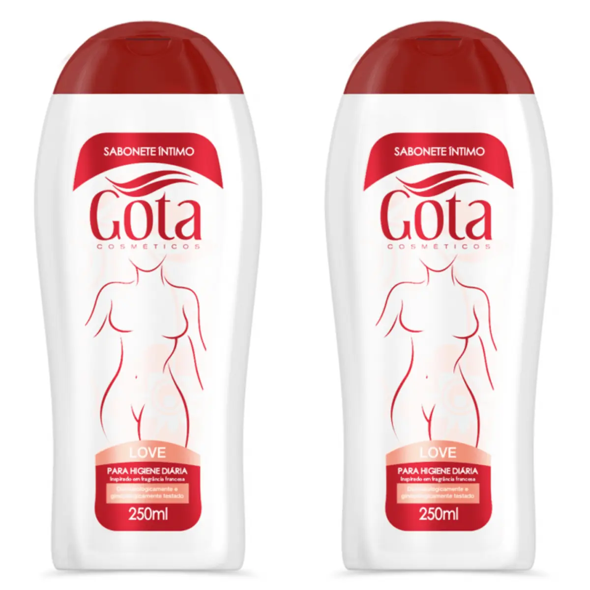 Kit c/2 Sabonetes Liquido Intimo Gota Dourada Love 250ml