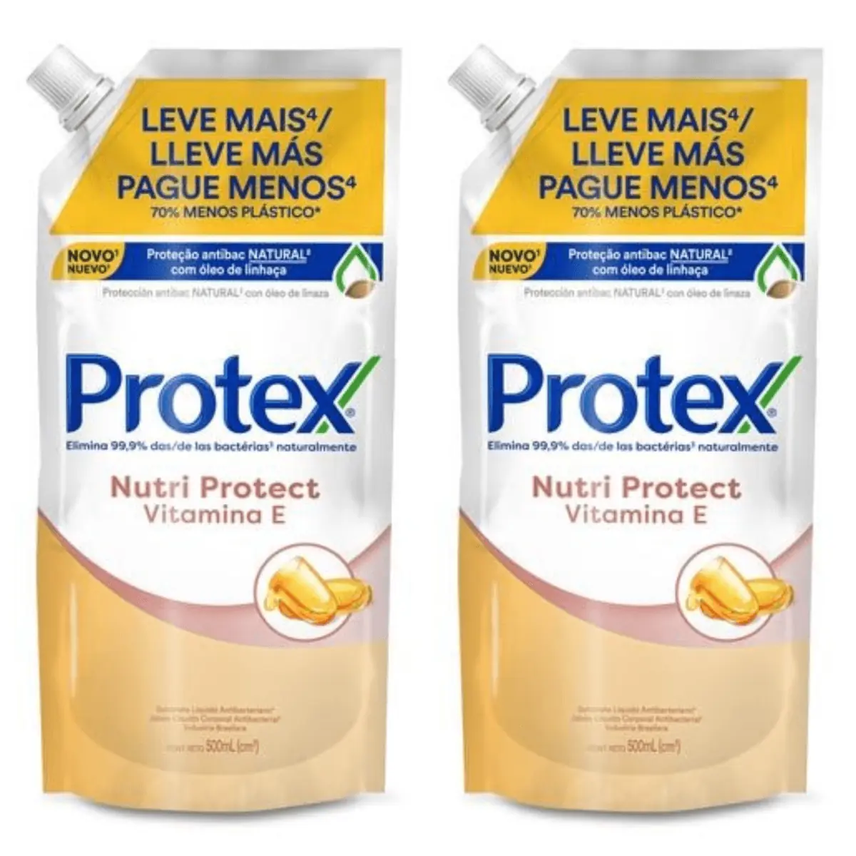 Kit c/2 Sabonetes Líquido Protex Nutri Protect Vitamina E 500ml Refil