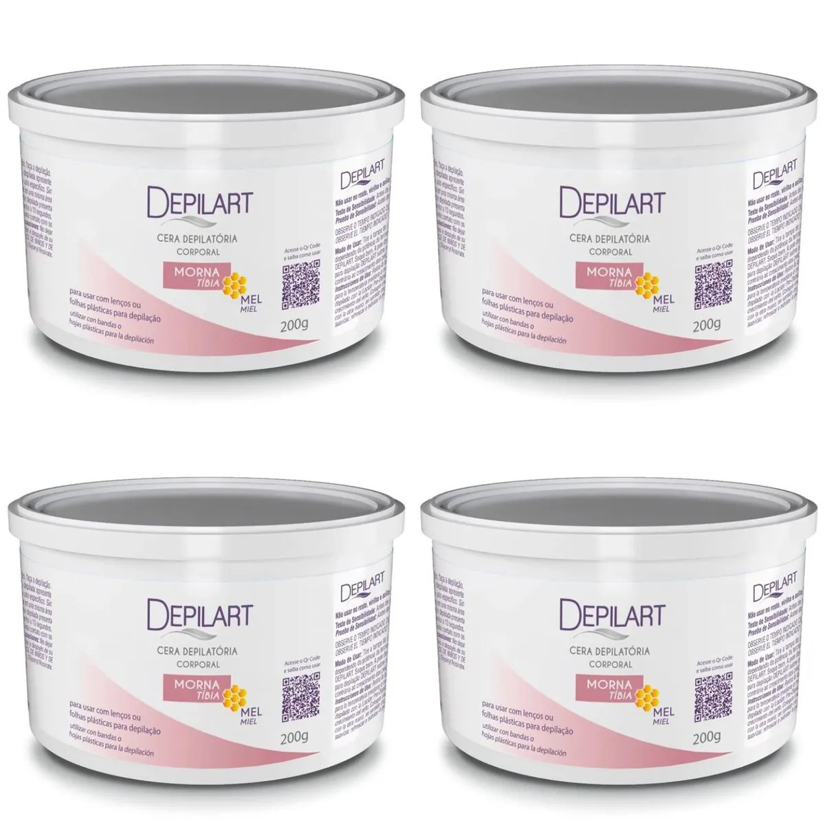 Kit c/4 Ceras Depiladoras Morna Depilart 200g