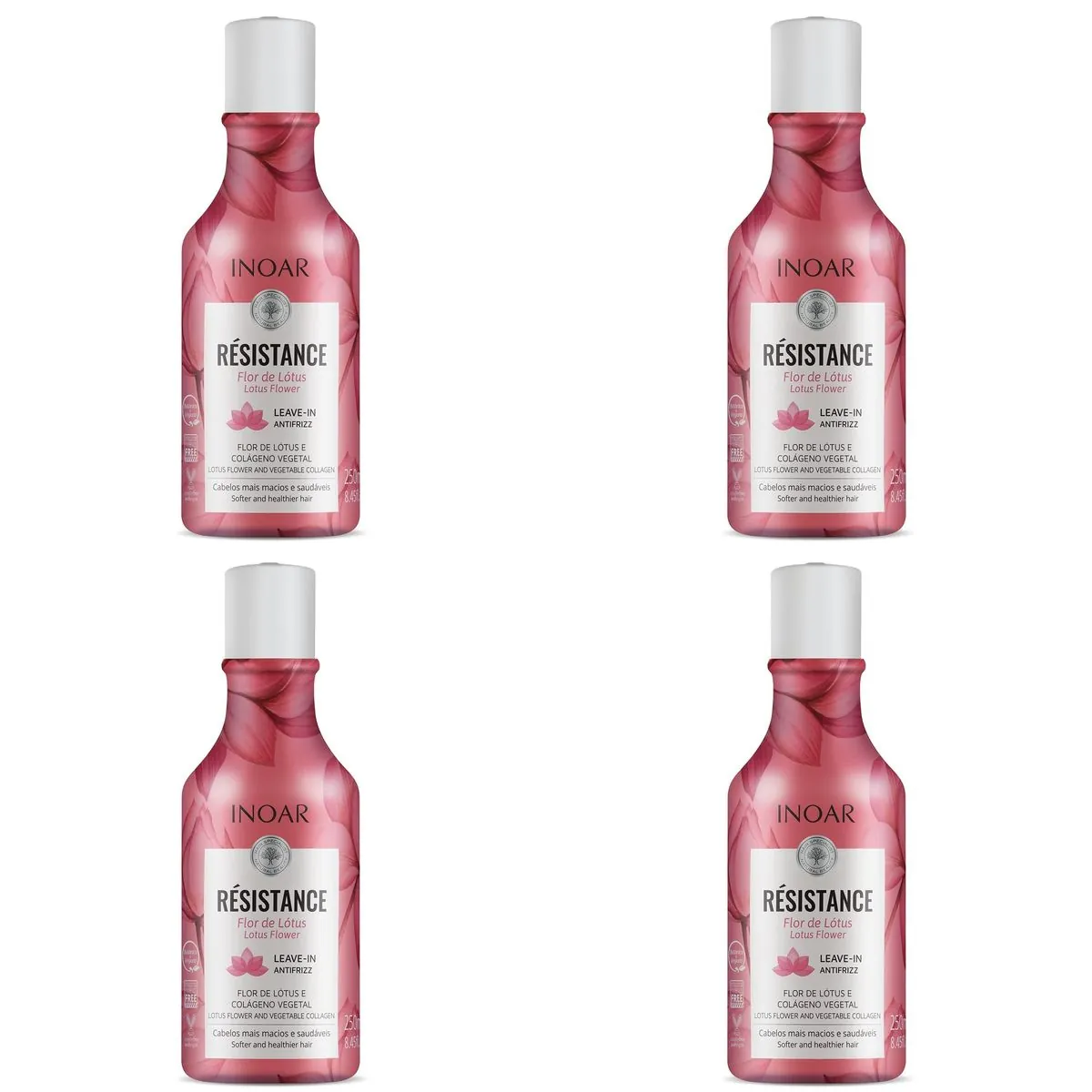Kit c/4 Leave-In Inoar 250ml Resistance Flor De Lotus