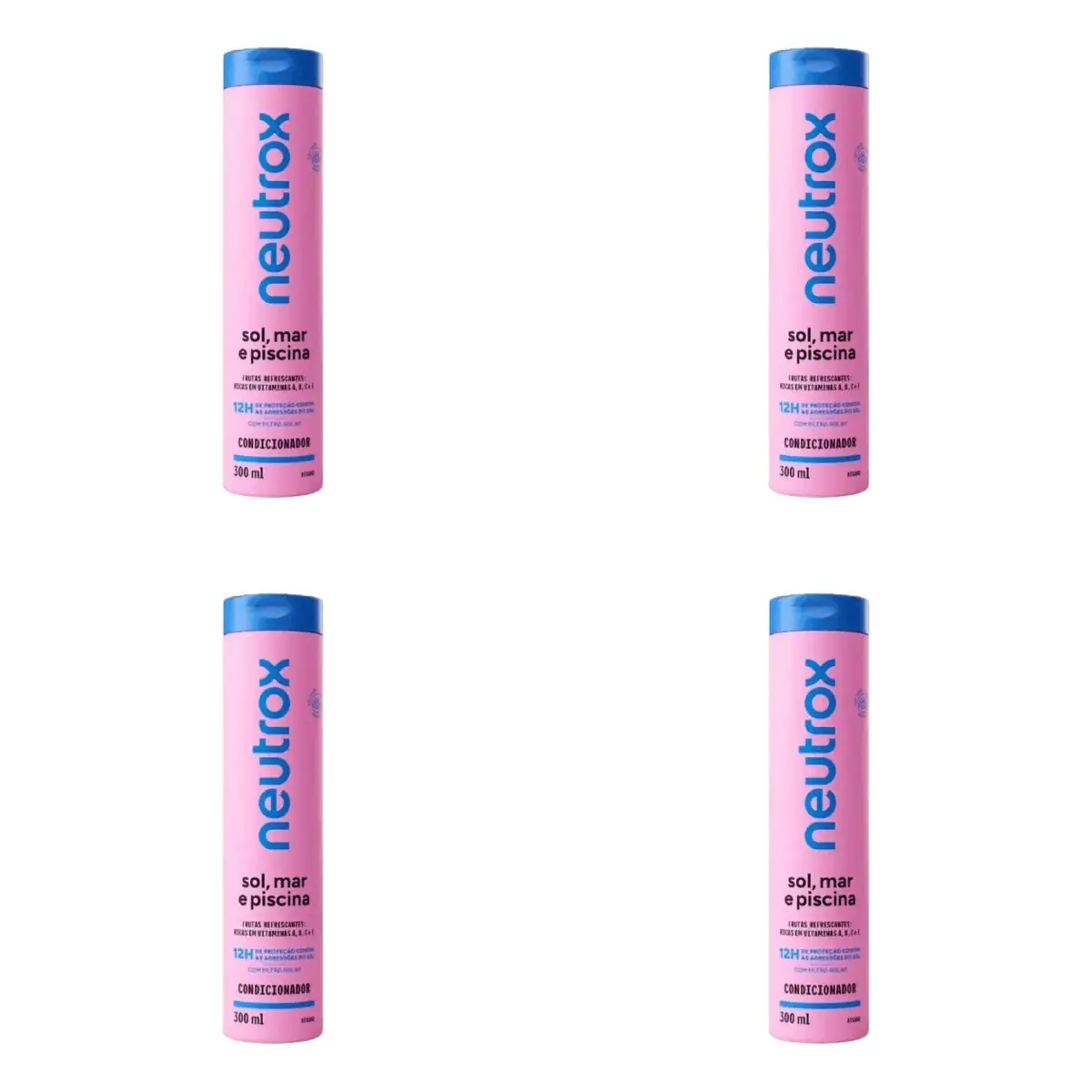 Kit c/4 Condicionadores Neutrox 300ml Sol Mar E Piscina