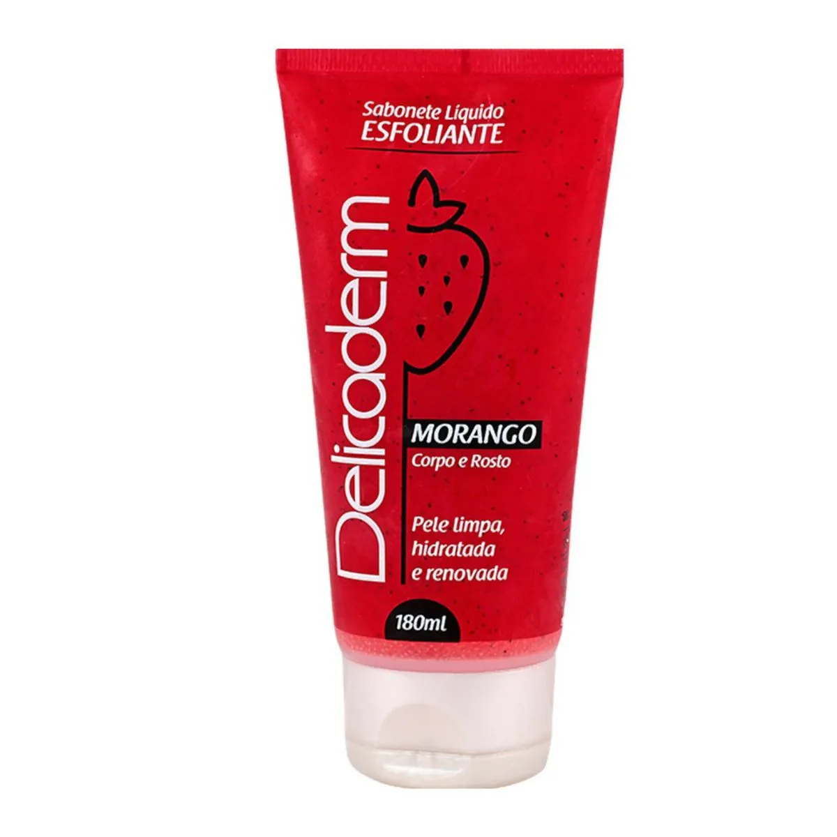 Kit c/4 Sabonete Líquido Delicaderm Esfoliante Morango 180ml