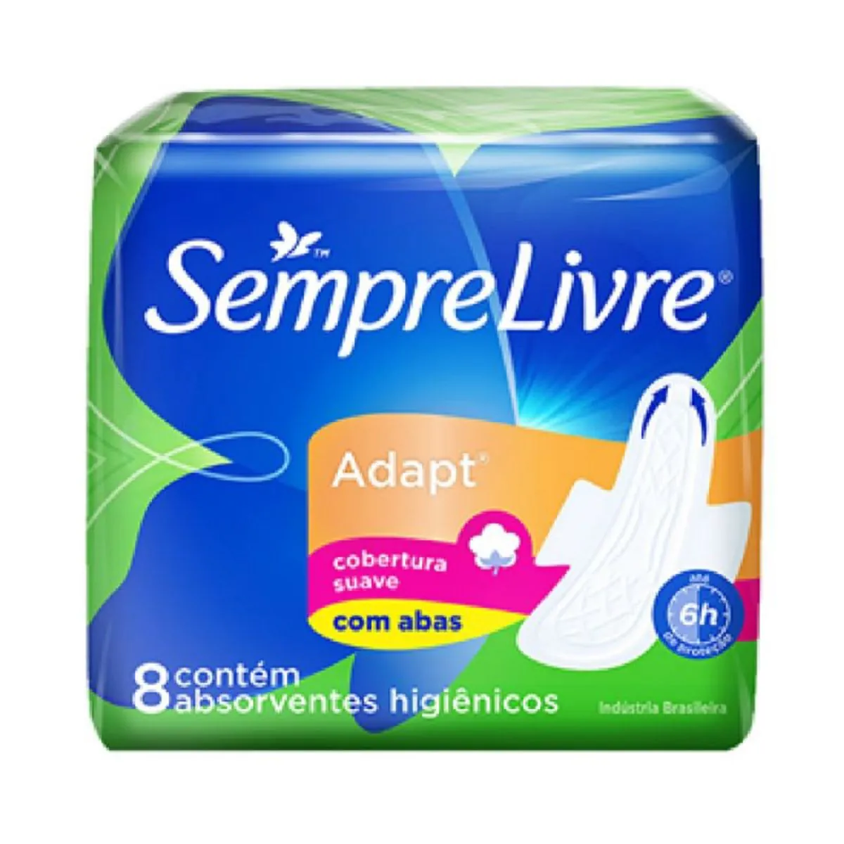 Kit c/4 Sempre Livre Adapt Suave Absorvente Com Abas 8 unidades