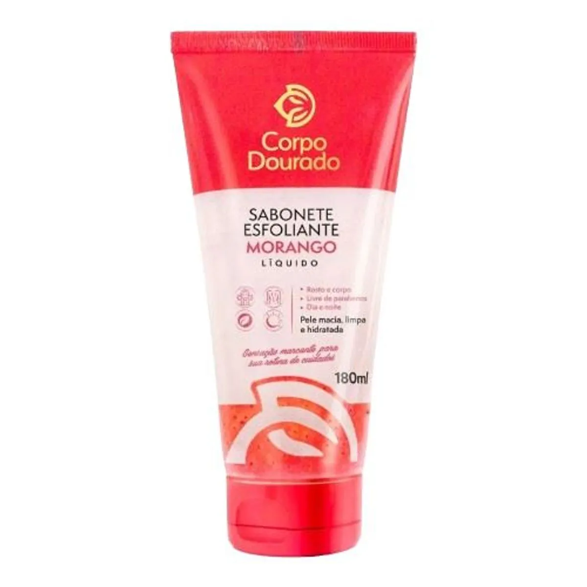 Kit c/4 Sabonete Esfoliante Corpo Dourado 180ml Morango